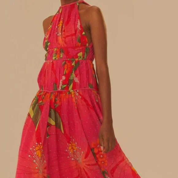 Farm Rio Red Pietra Maxi Dress - small (NWT) - Picture 3 of 7